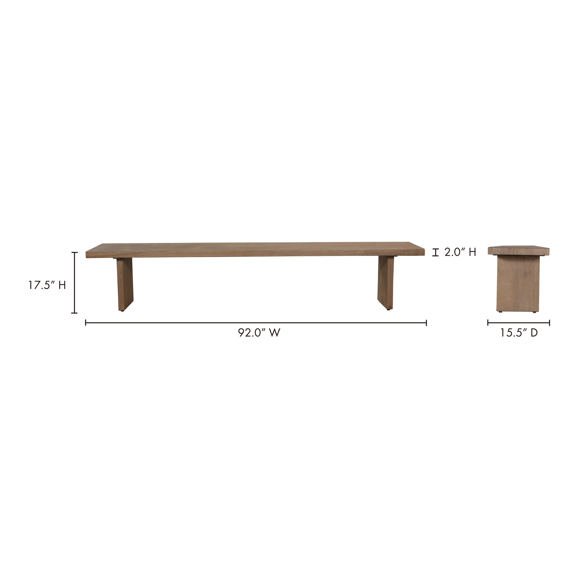 Moe's Home Koshi Bench Sandblasted Amber Oak