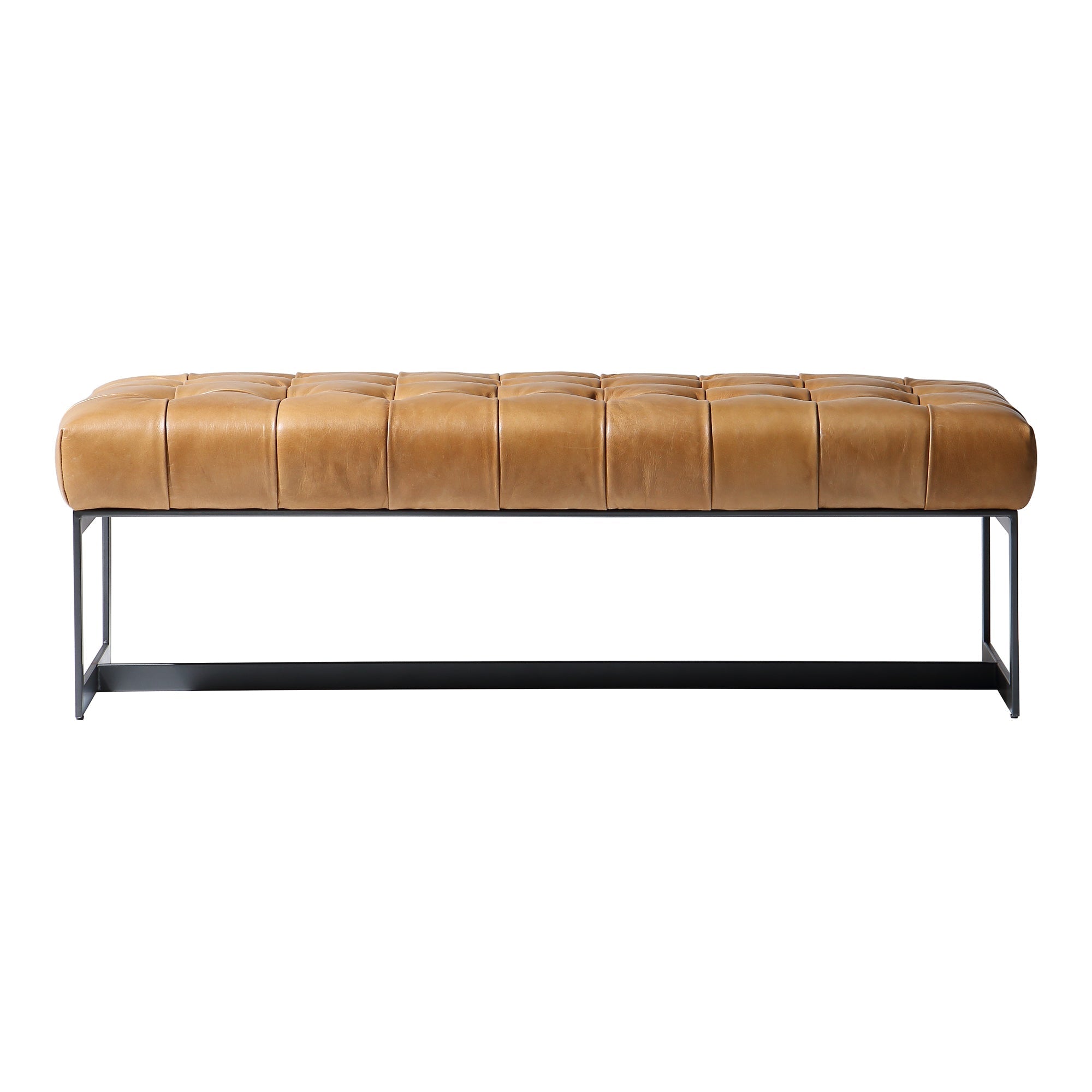 Moe's Home Wyatt Leather Bench Tan