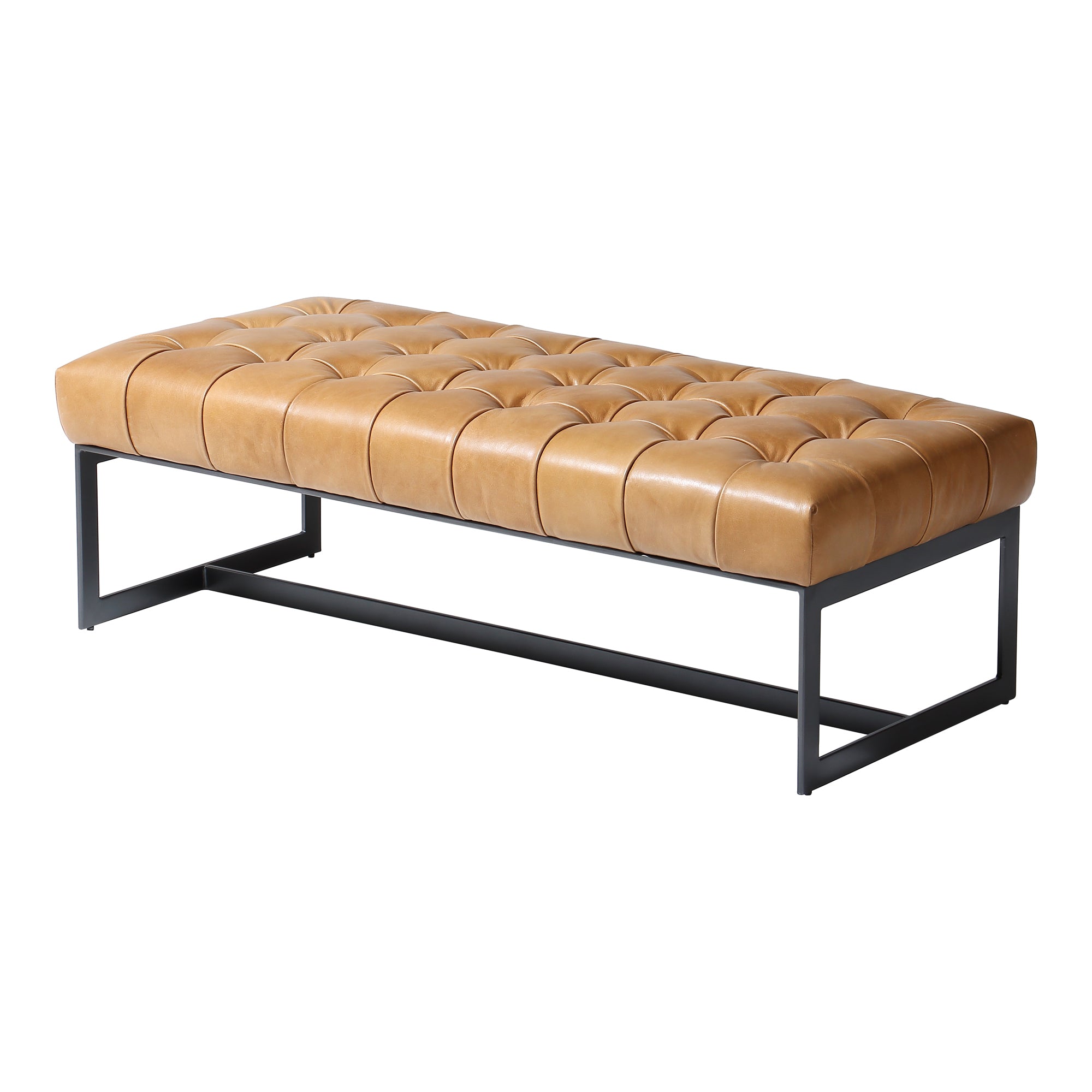 Moe's Home Wyatt Leather Bench Tan
