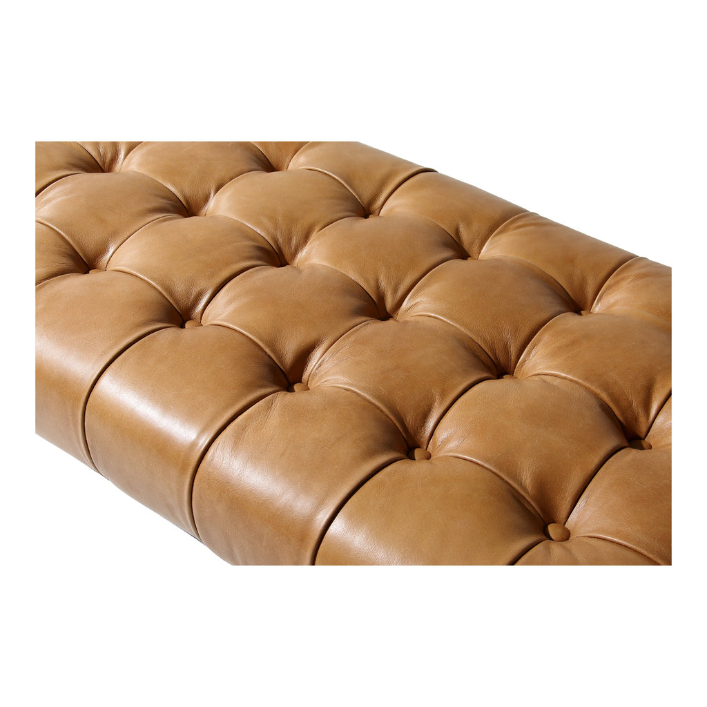 Moe's Home Wyatt Leather Bench Tan