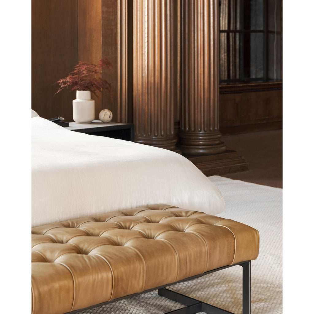 Moe's Home Wyatt Leather Bench Tan
