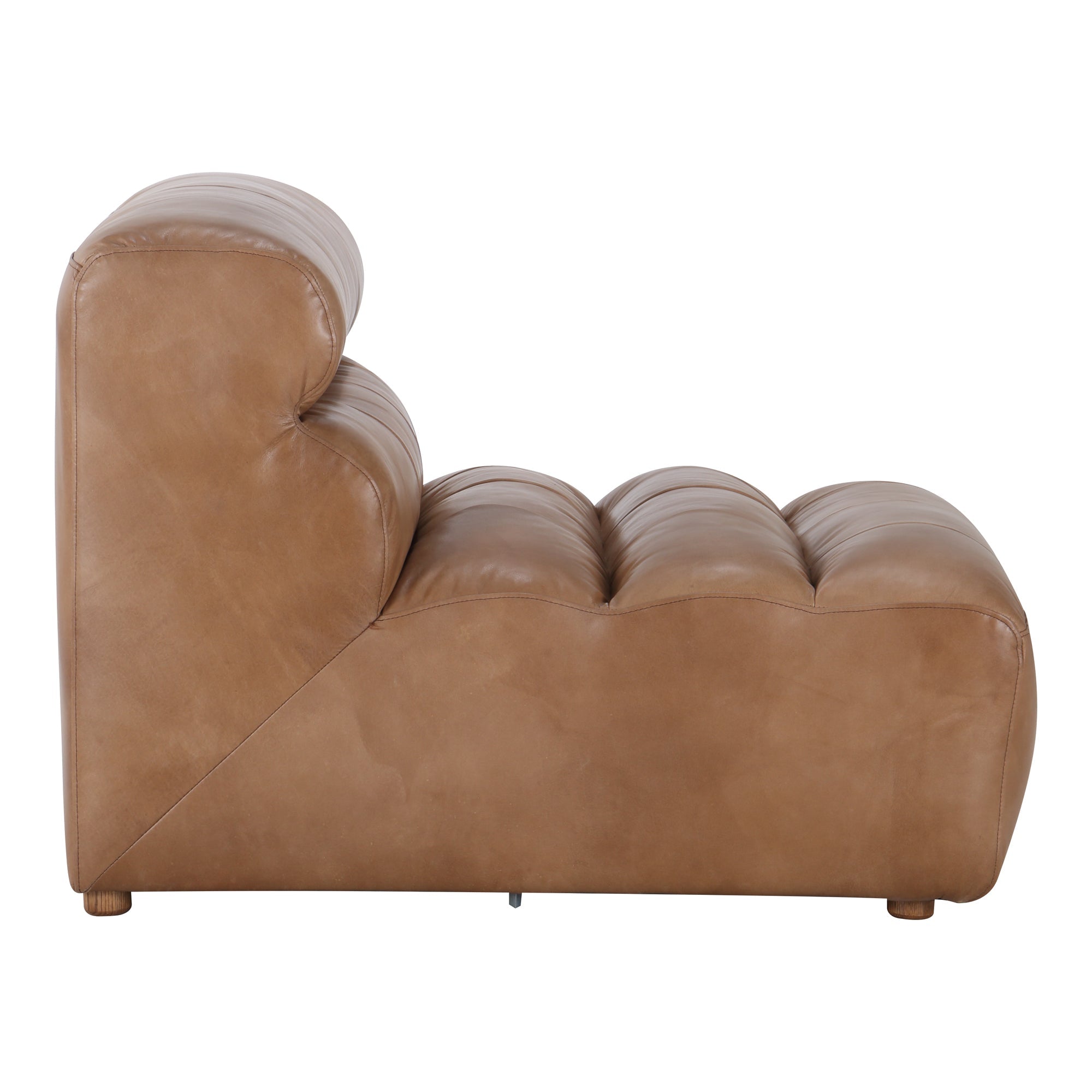Moe's Home Ramsay Leather Slipper Chair Tan