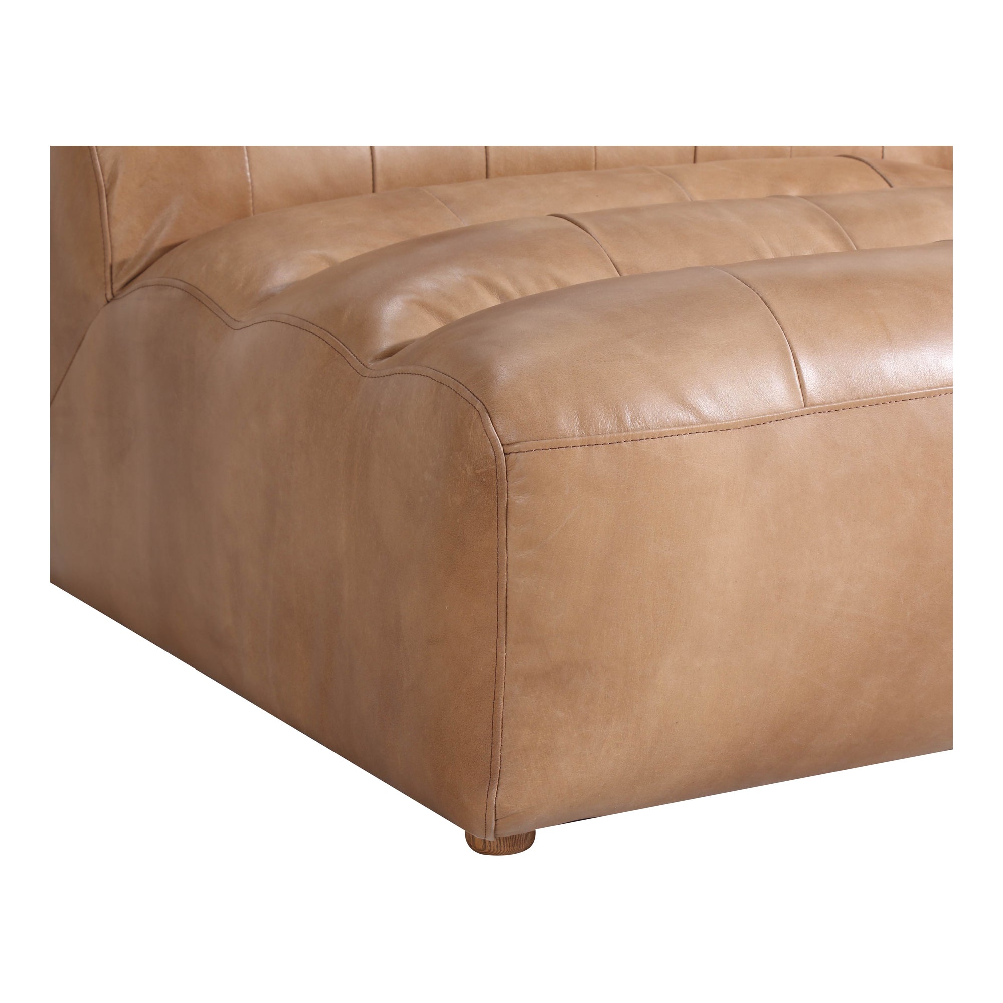 Moe's Home Ramsay Leather Slipper Chair Tan