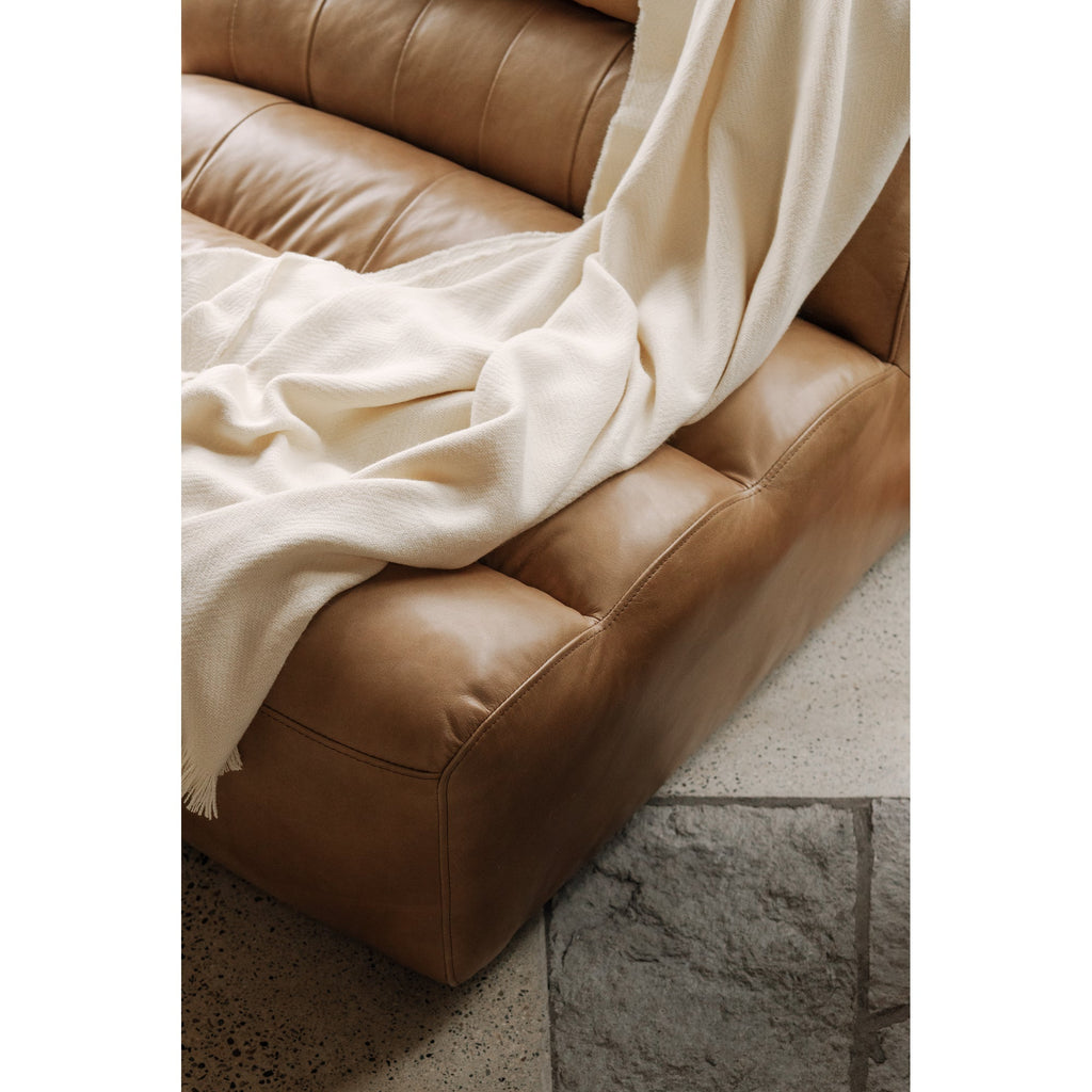 Moe's Home Ramsay Leather Slipper Chair Tan