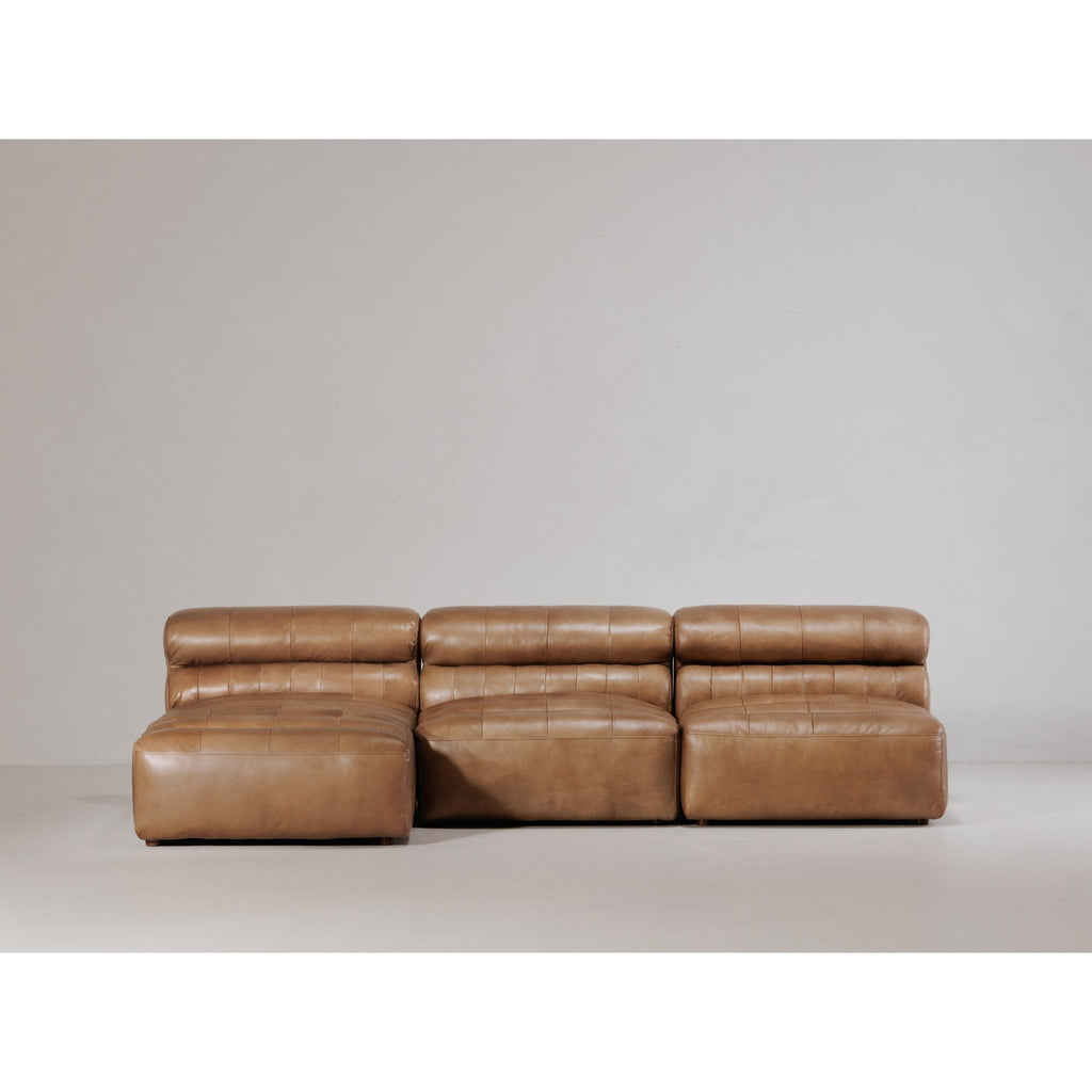 Moe's Home Ramsay Leather Slipper Chair Tan
