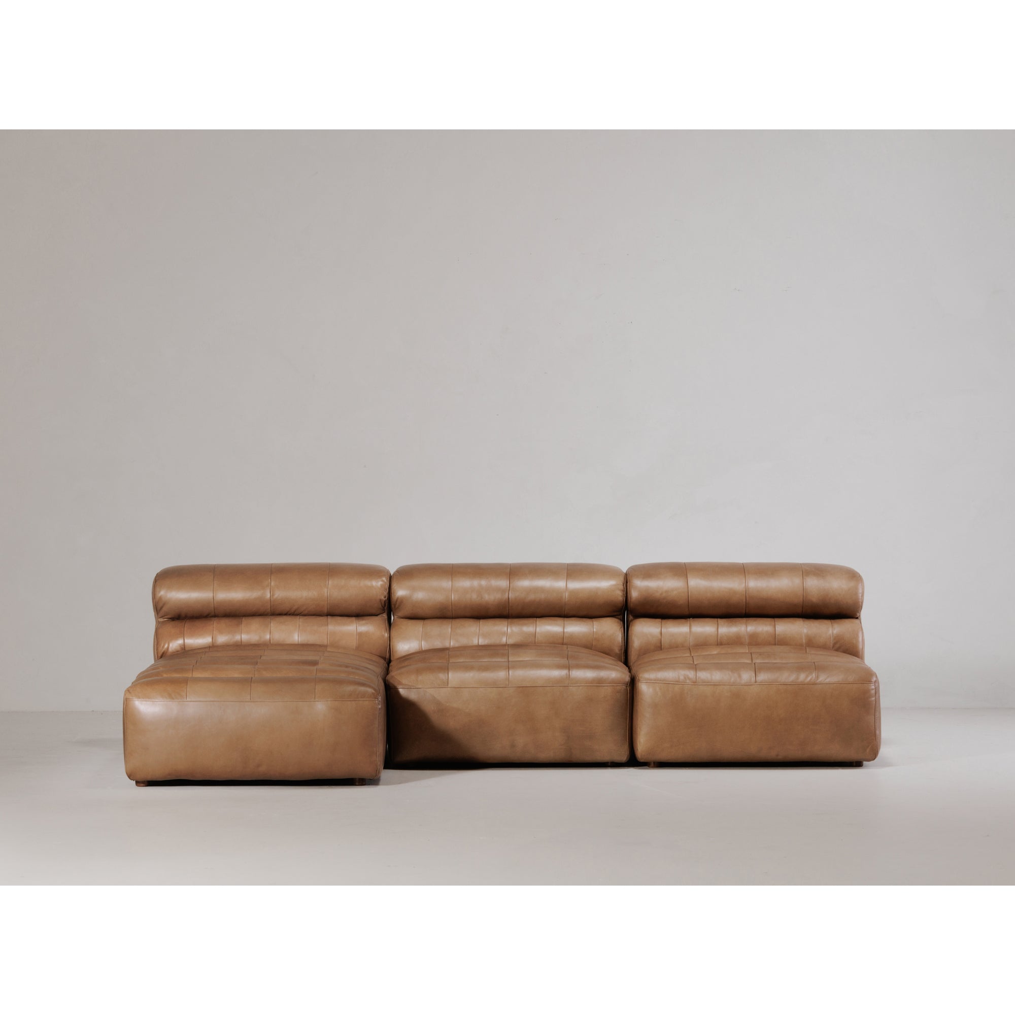 Moe's Home Ramsay Leather Slipper Chair Tan