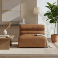Moe's Home Ramsay Leather Slipper Chair Tan