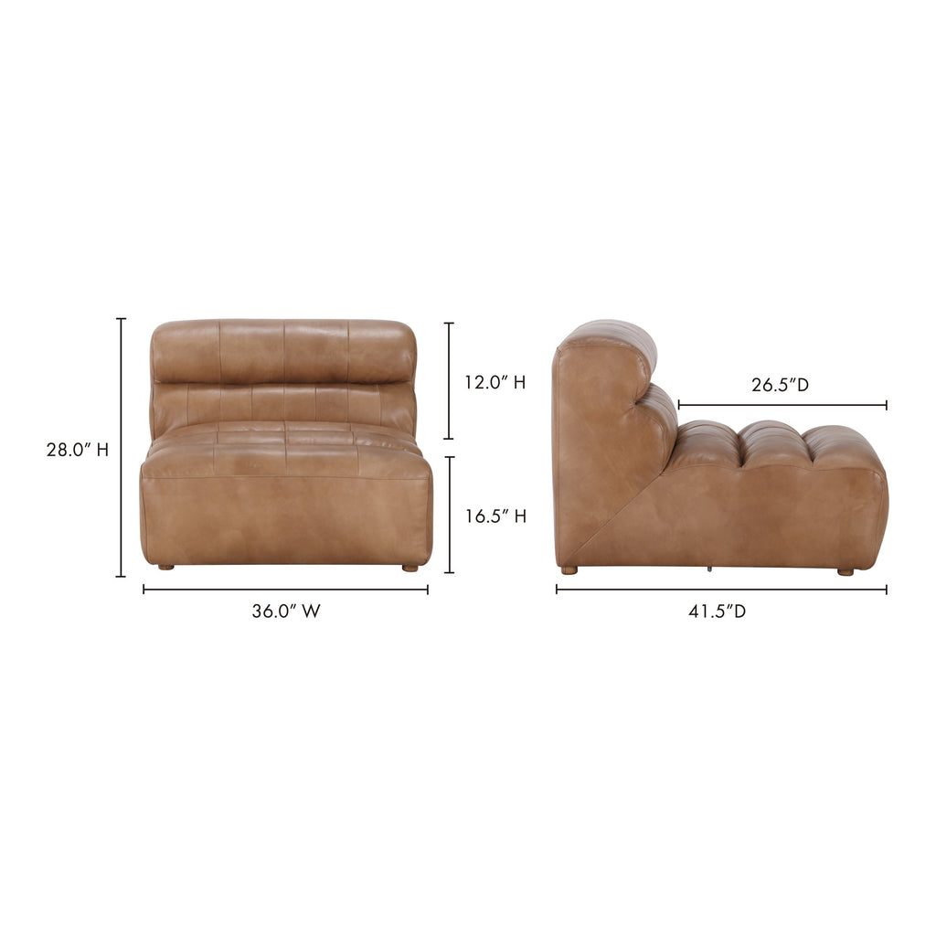 Moe's Home Ramsay Leather Slipper Chair Tan