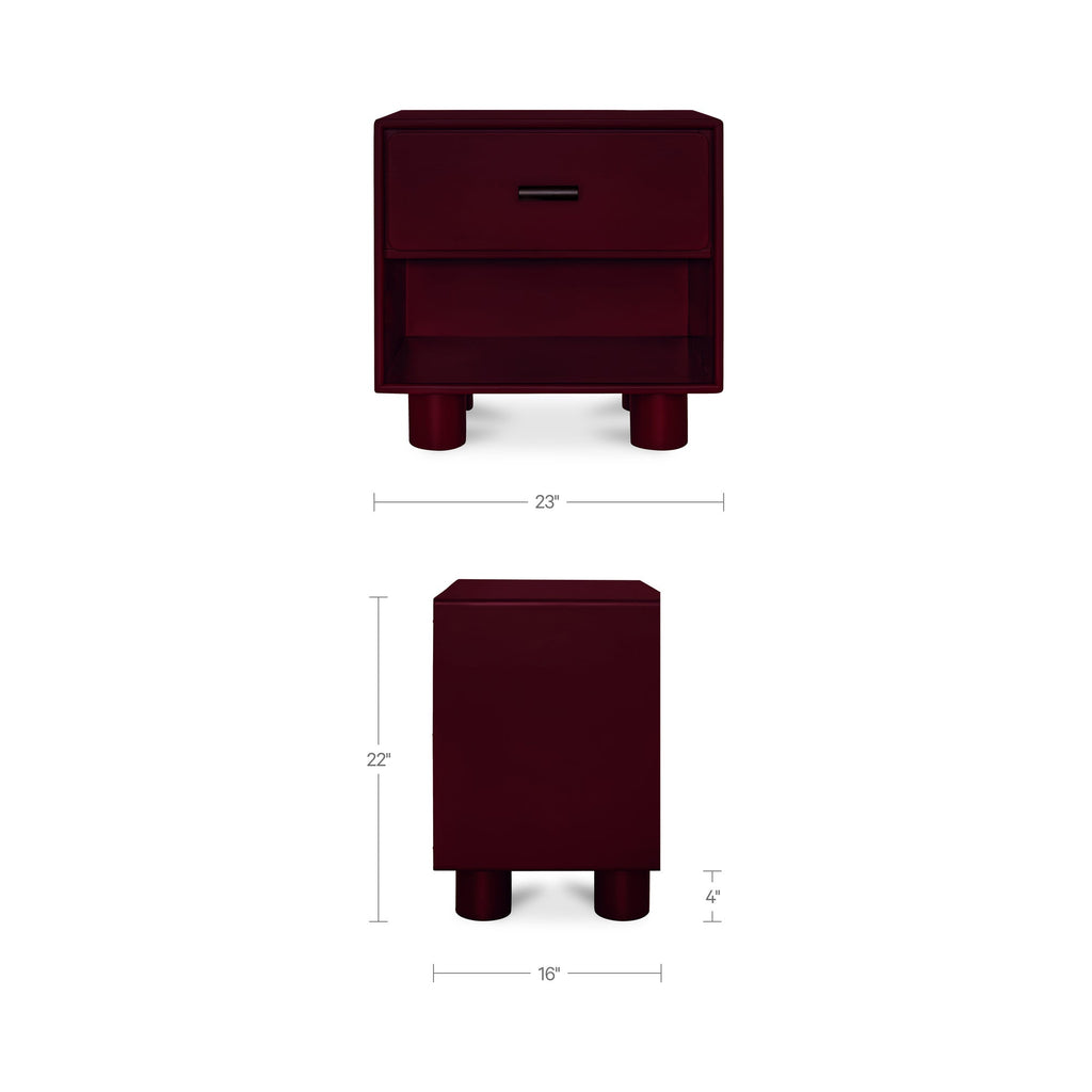 Moe's Home Jolene Nightstand Deep Red