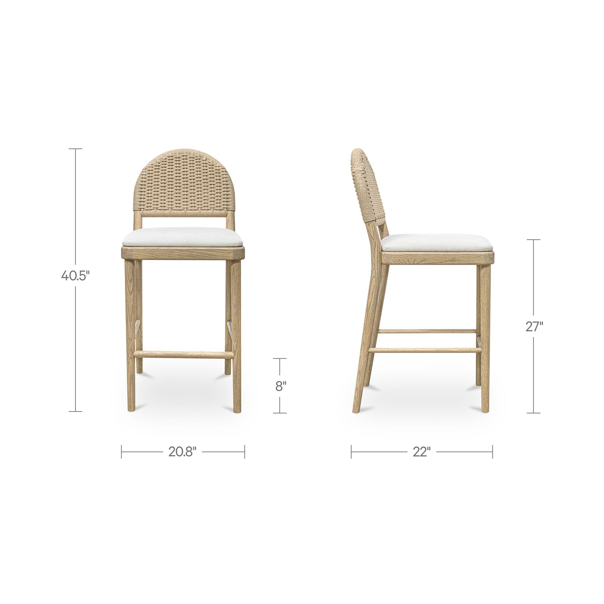 Moe's Home Claire Counter Stool Natural