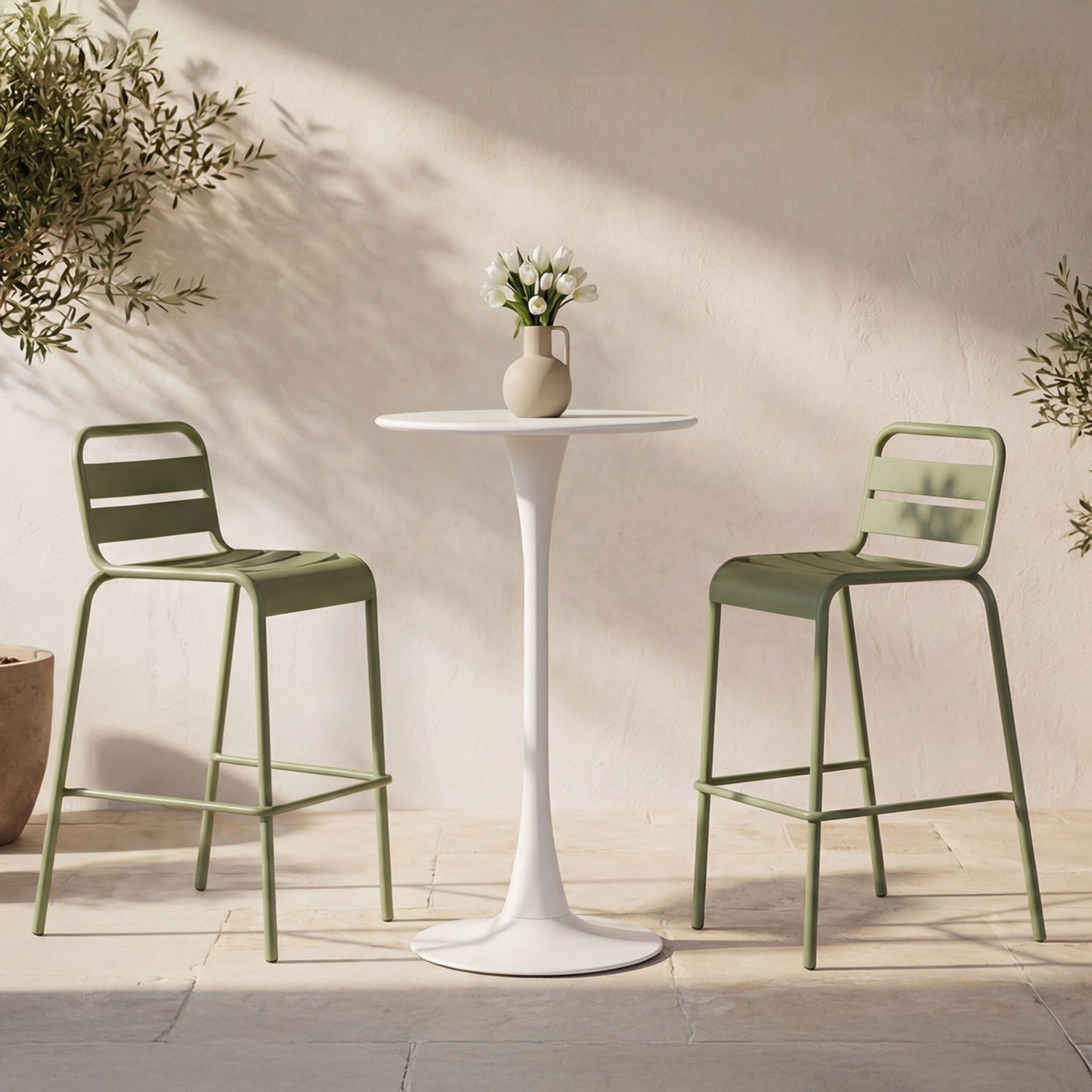 Moe's Home Gage Outdoor Bar Table White