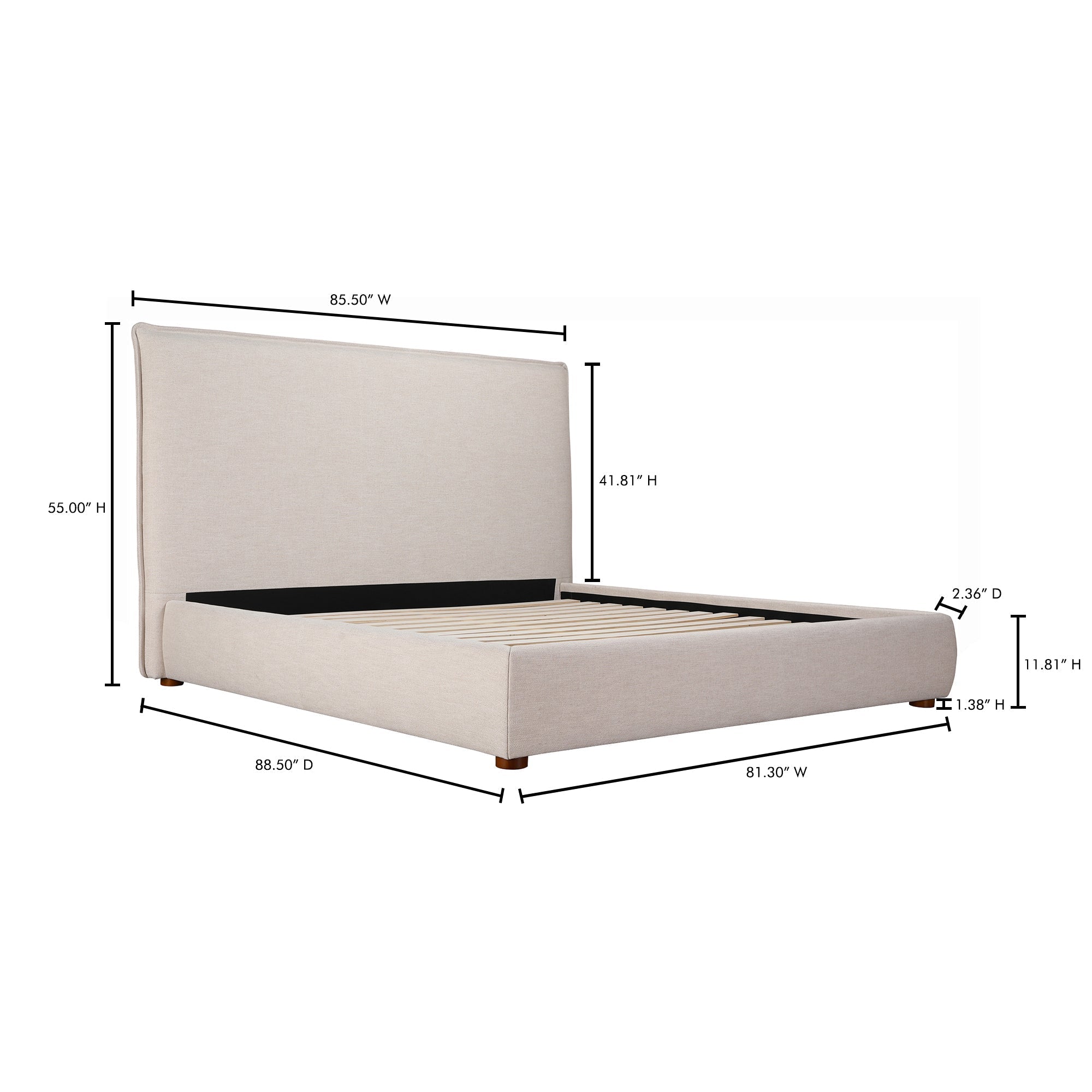 Moe's Home Luzon Bed Tall Headboard