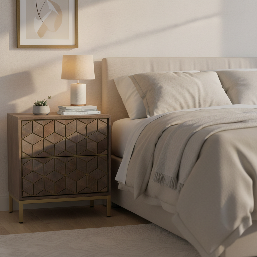 Moe's Home Corolla Nightstand Light Grey