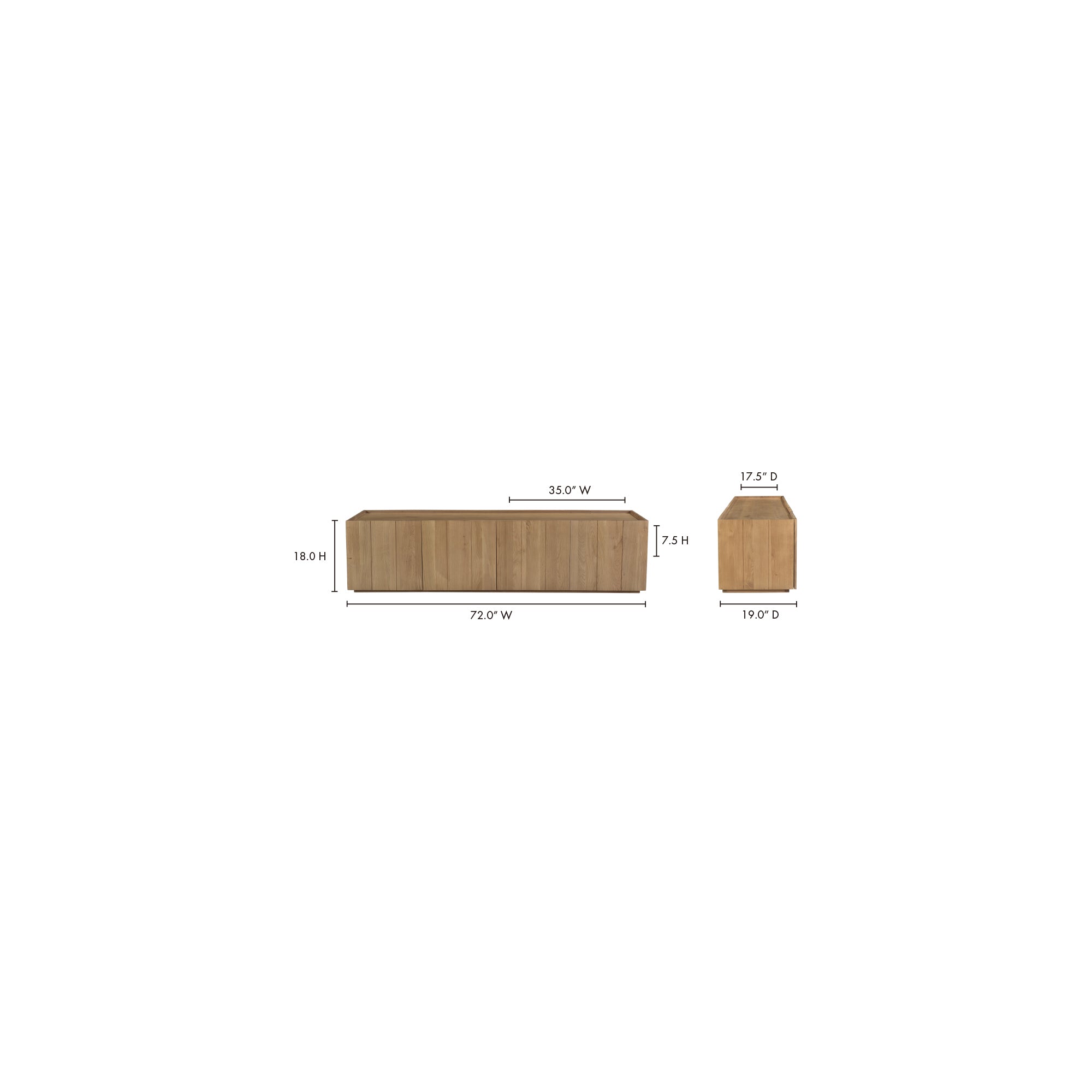 Moe's Home Plank Media Cabinet Natural