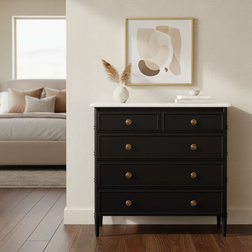 Moe's Home Eleanor 5 Drawer Chest Black