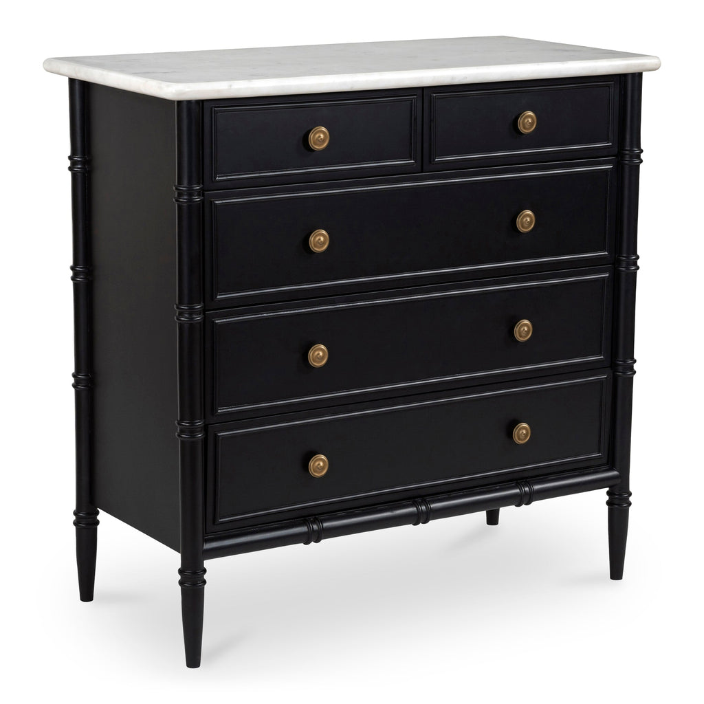 Moe's Home Eleanor 5 Drawer Chest Black