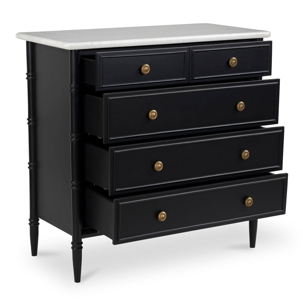 Moe's Home Eleanor 5 Drawer Chest Black