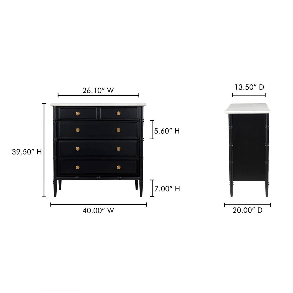 Moe's Home Eleanor 5 Drawer Chest Black