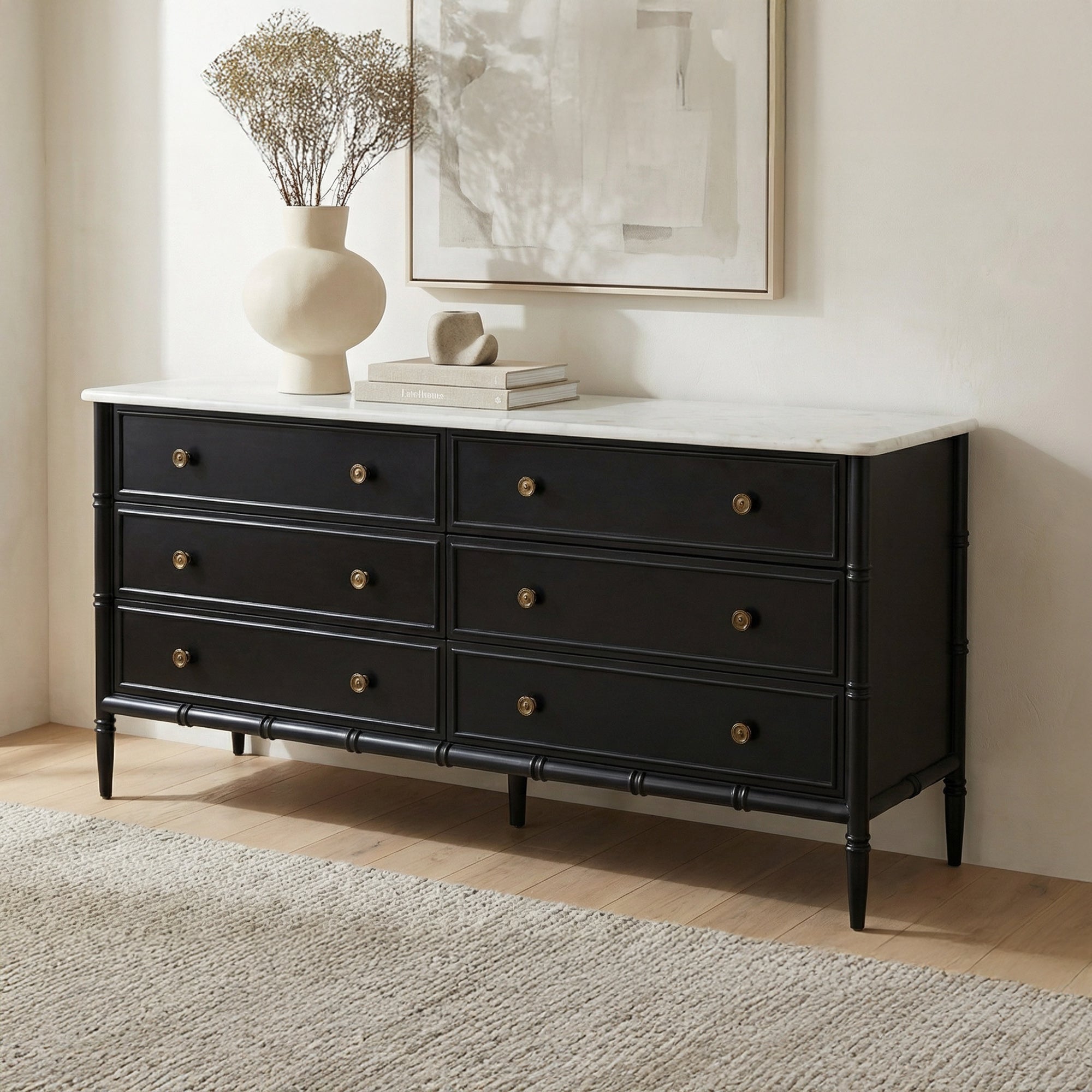 Moe's Home Eleanor 6 Drawer Dresser Black