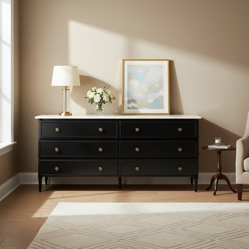Moe's Home Eleanor 6 Drawer Dresser Black
