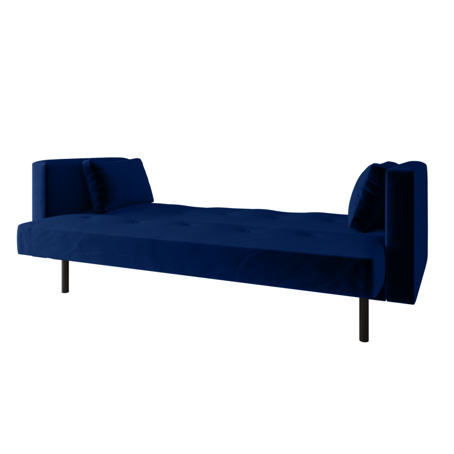 Navy Velvet Click Clack Sofa Bed 3 Seater  Modern Space-Saving Sofa UK