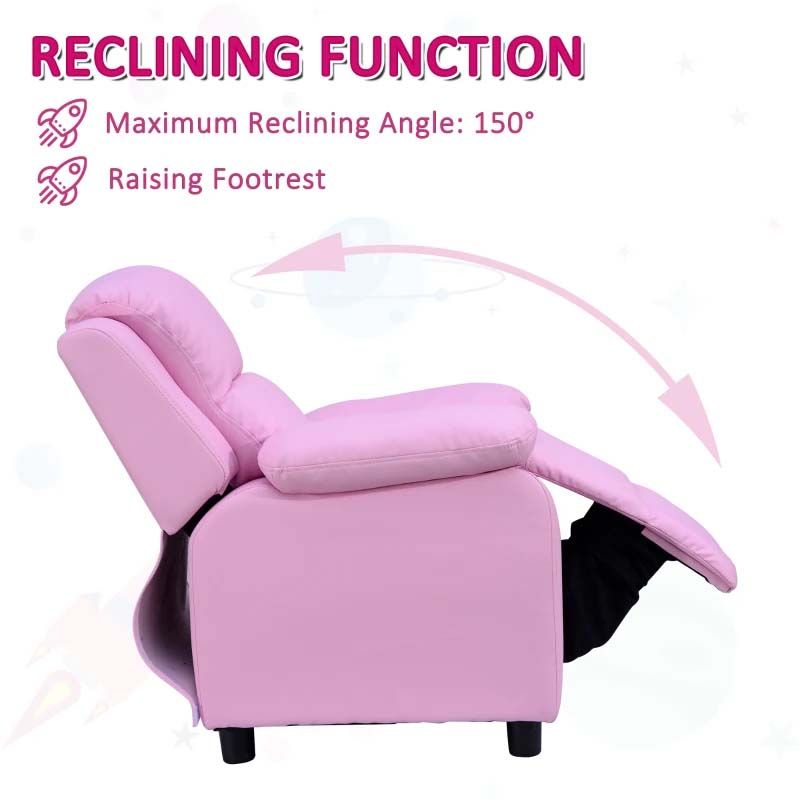 Kids Recliner Armchair with Storage  Comfortable Blue and pink Chair for Children’s Rooms UK