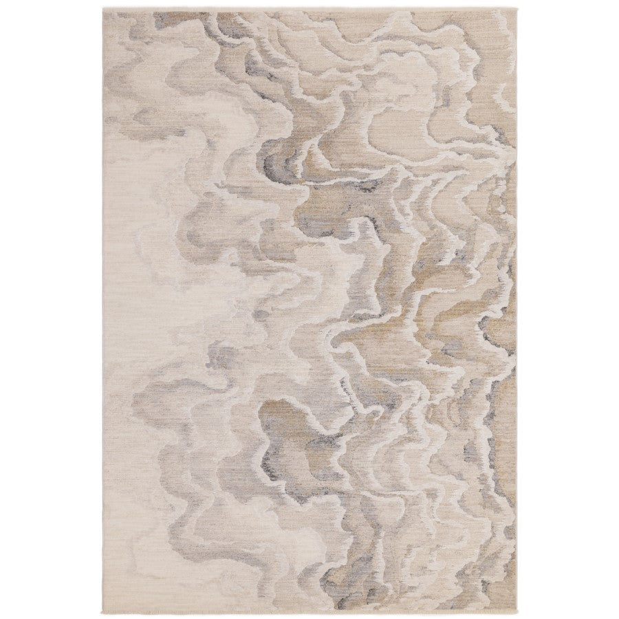 Large Cream Abstract Rug 300 x 200 cm – Seville Setas Modern Luxury Area Rug