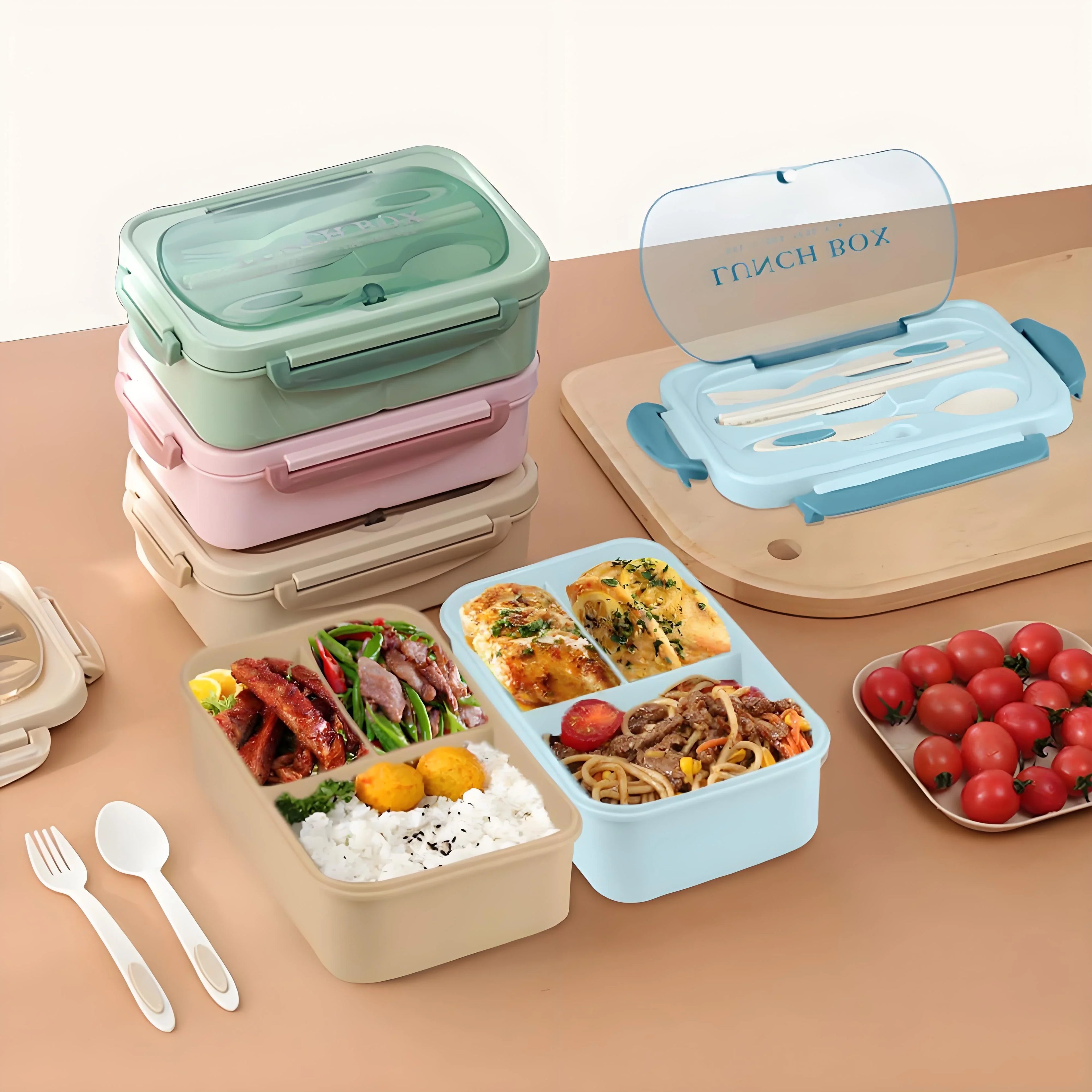 40oz Bento Box - 3-Tier Meal Prep Kit ✔FDA Food-Grade & LeakGuard™ (Office/Gym Essentials)