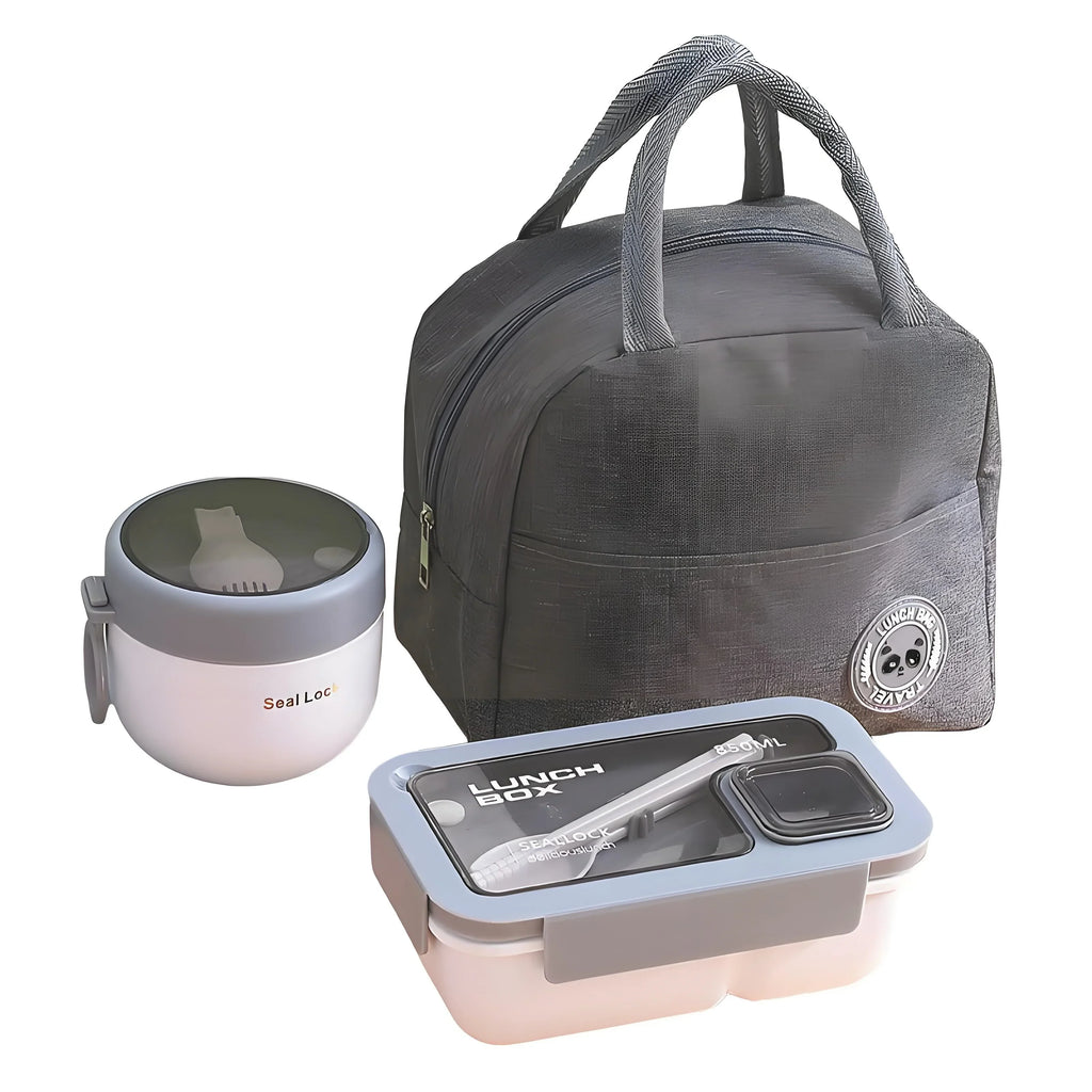 3-Piece Leakproof Lunch Containers Set | Insulated Thermal Bag Included | Spacious BPA-Free Meal Prep for School & Work