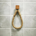 Boho Rope Toilet Paper Holder – Nail-Free Wall Mounted Handtowel Rack for Bathroom Storage & Decor
