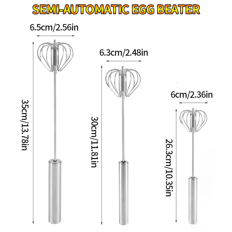 Semi-Automatic Stainless Steel Egg Beater