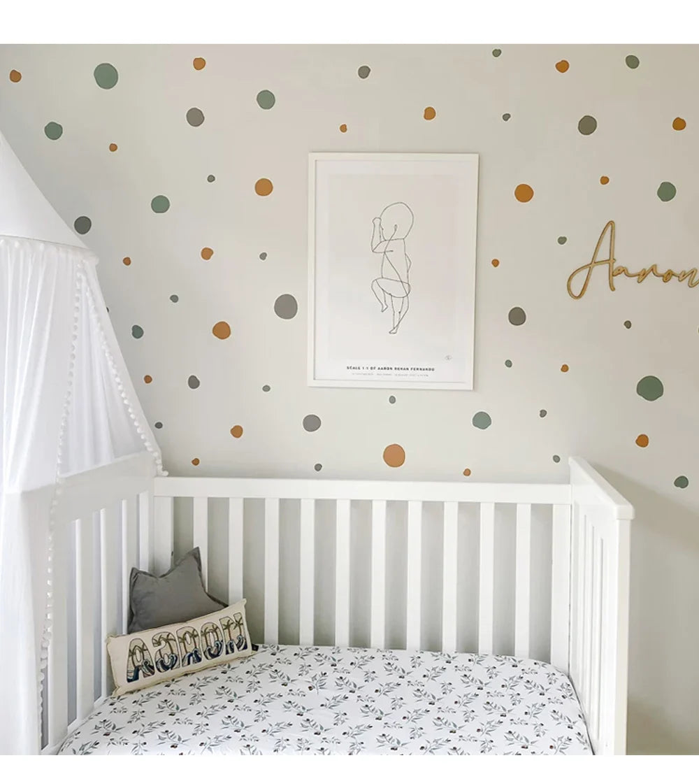 Boho Polka Dot Wall Stickers – Colorful Removable Nursery Decals