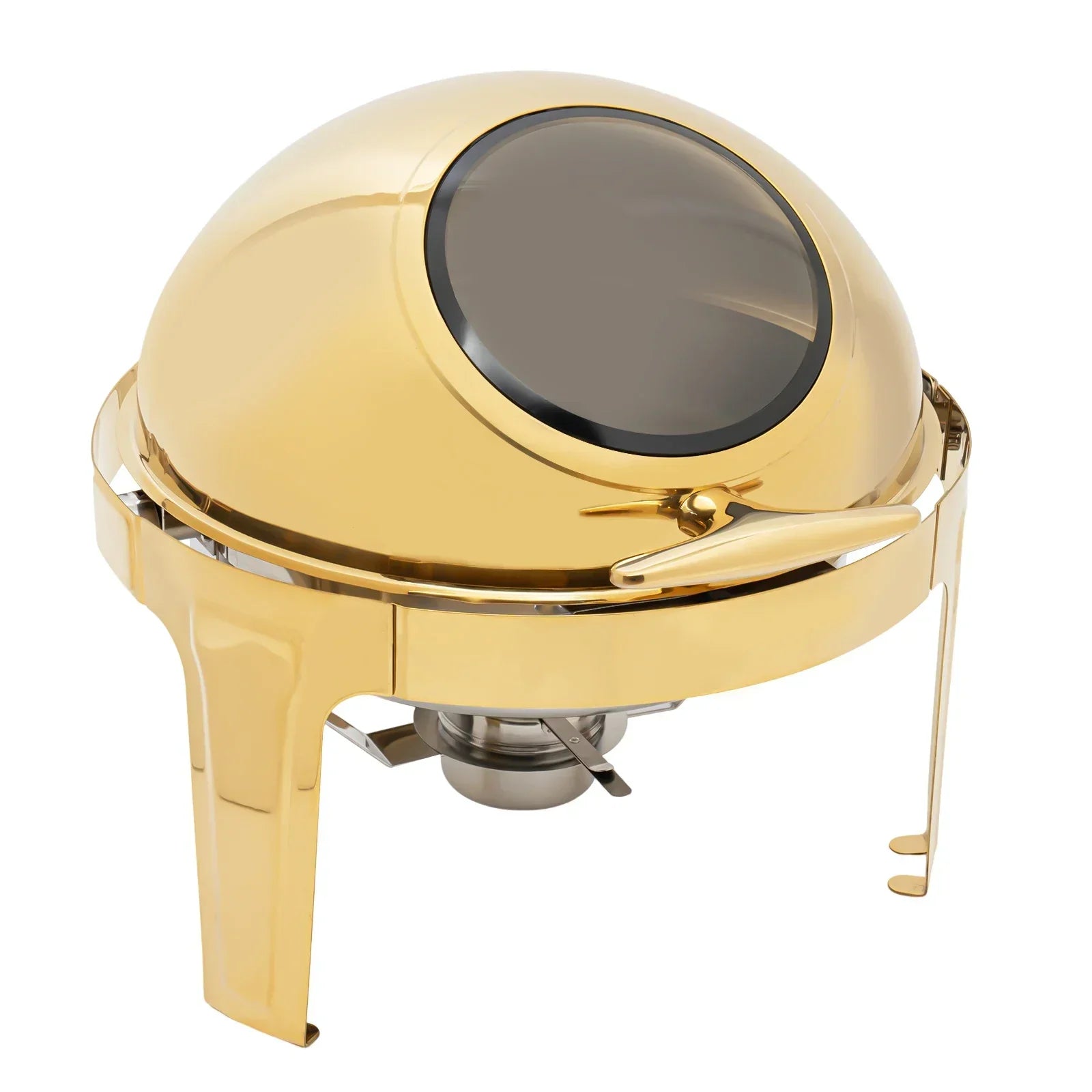 BYMAOCAR Round Chafing Dish Buffet Set 6.3 QT, Roll Top Stainless Steel Buffet Warmer Chafers with Food and Water Trays