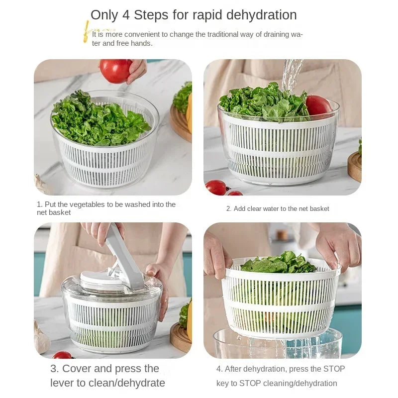 🥬 3L Vegetable Salad Spinner – Spin, Wash & Mix in One Tool