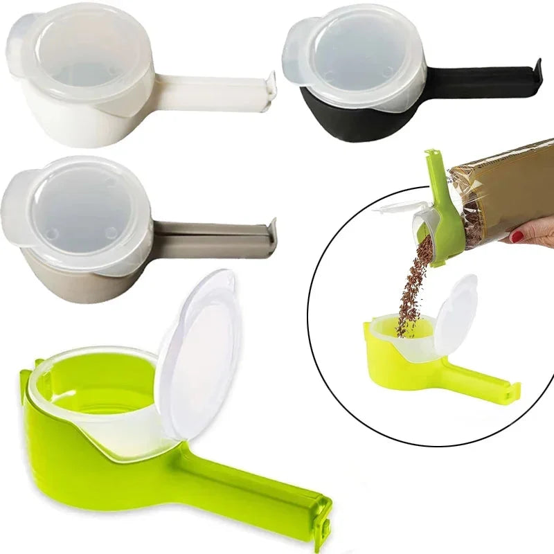 🥨 Food Storage Bag Sealing Clips with Pour Spouts