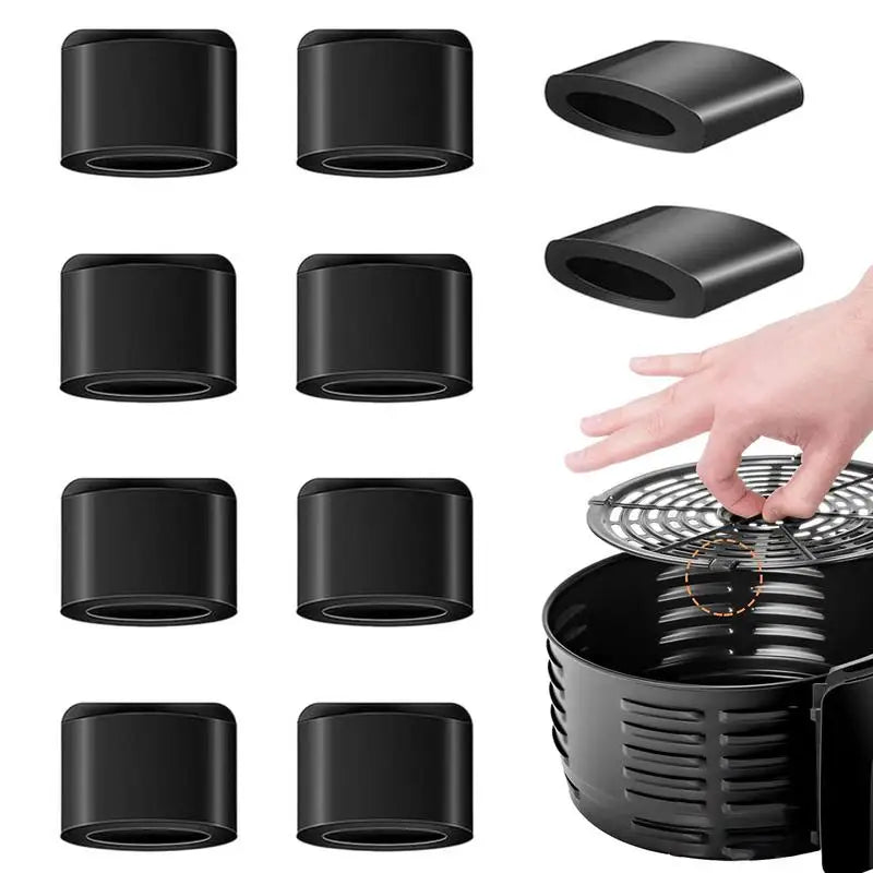 10Pcs/set Air Fryer Rubber Bumpers Silicone Rubber Protective Feet Covers Heat Resistant Kitchen Accessories For Grill Pan