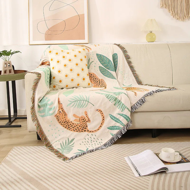 Boho Tassel Throw Blanket