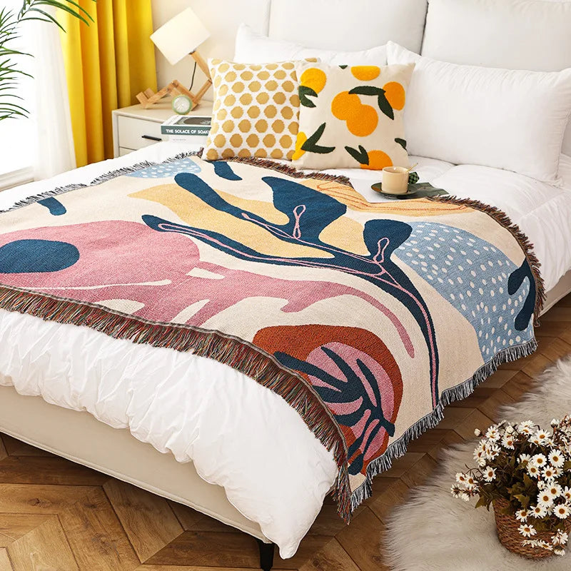 Boho Tassel Throw Blanket