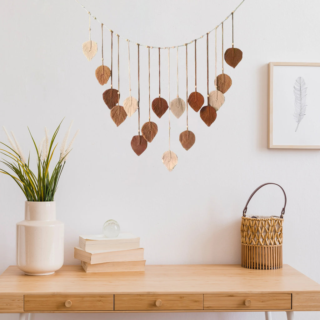 Macrame Hanging Leaf Wall Art