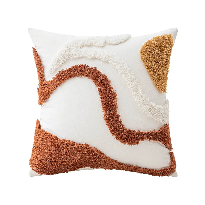 Vintage Nordic Throw Pillow Cover – Abstract Face