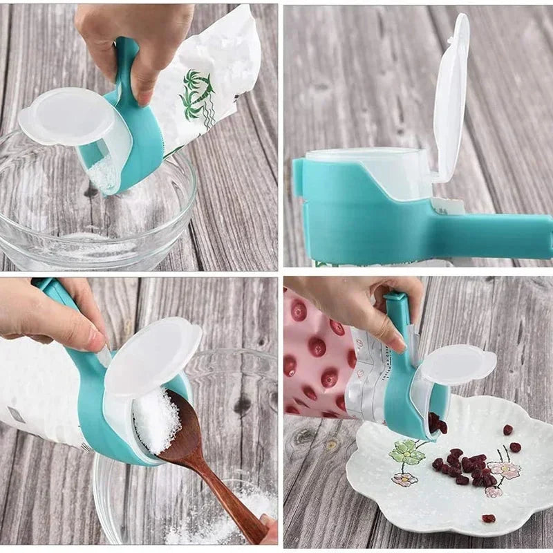 🥨 Food Storage Bag Sealing Clips with Pour Spouts