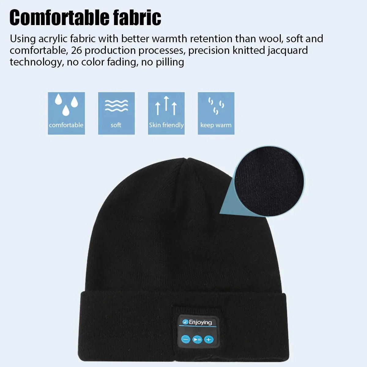 🎶 Wireless Bluetooth Music Hat – Winter Knitted Beanie with Headphones