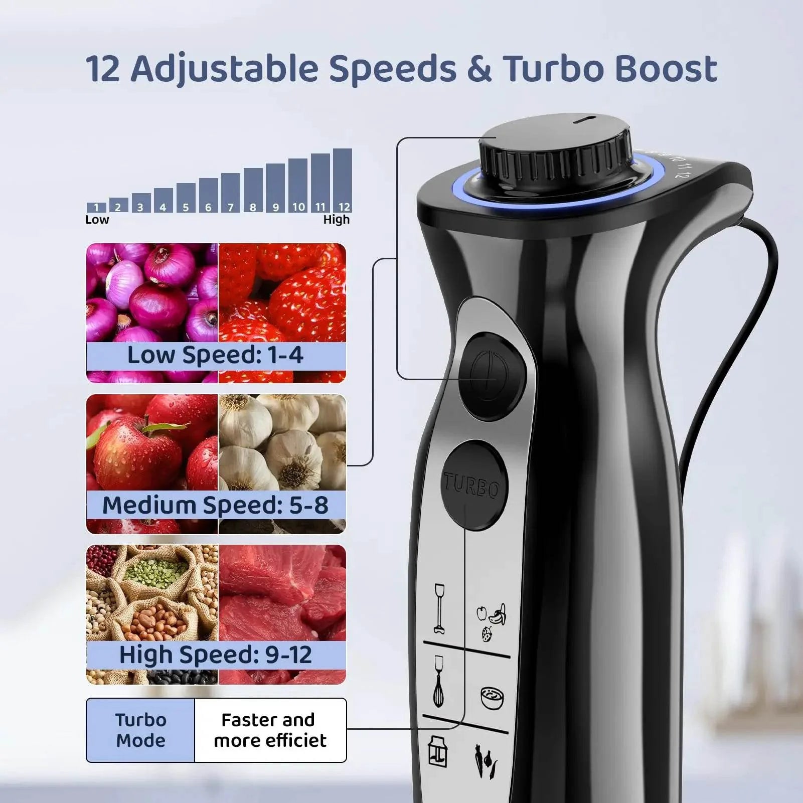 Handheld Immersion Blender – 1000W Stick Blender