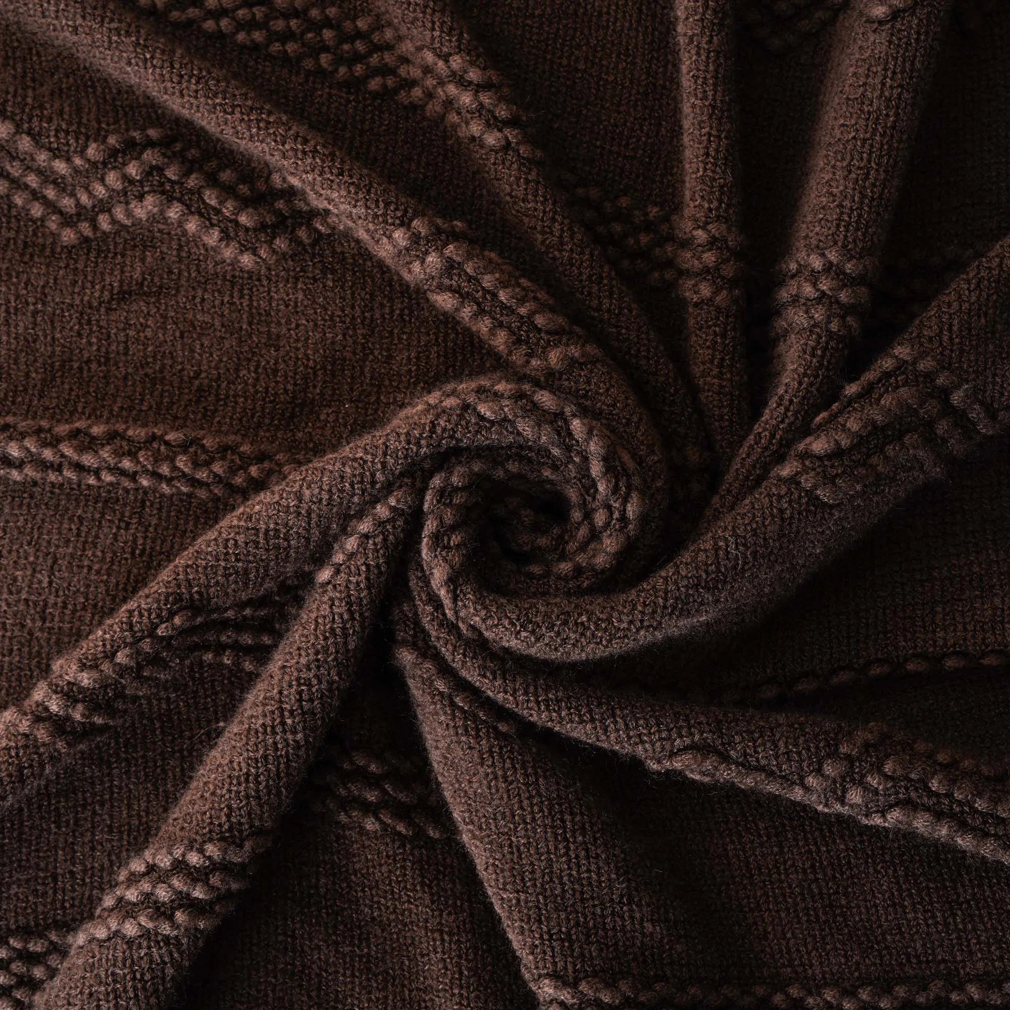 Boho Knit Throw Blanket – Soft Lightweight Acrylic Blanket with Tassels