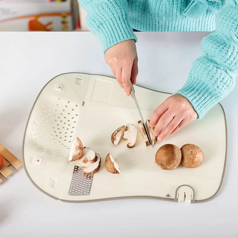 Multifunctional Foldable Cutting Board with Drain