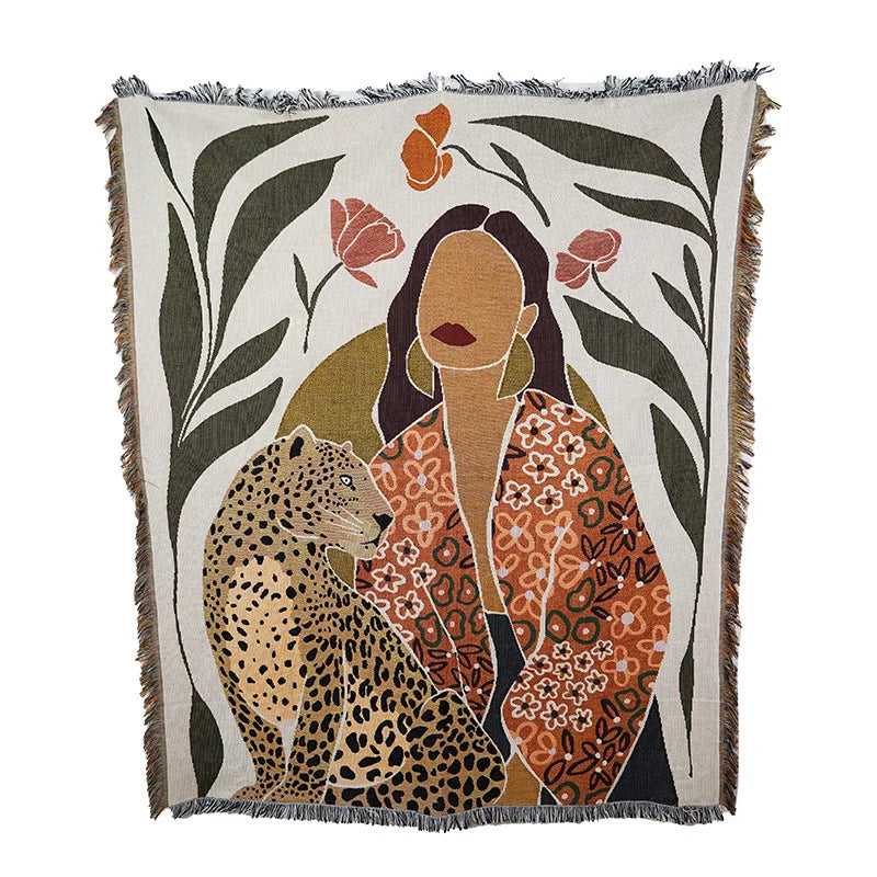 Abstract Woven Nature Throw Blanket