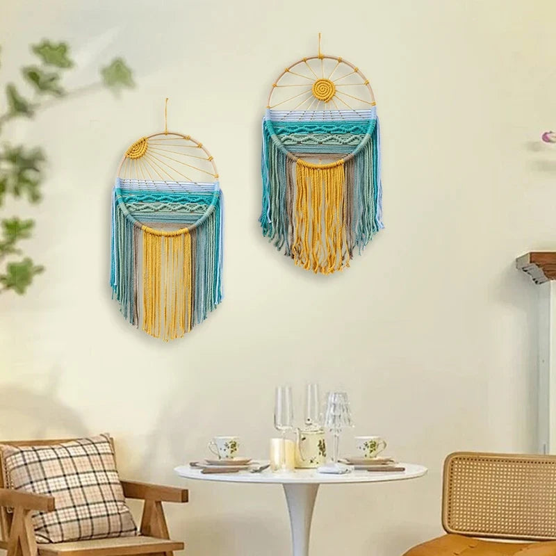 Sunrise & Sunset Woven Boho Cotton Tapestry