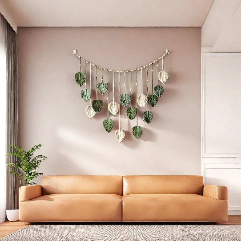 Macrame Hanging Leaf Wall Art