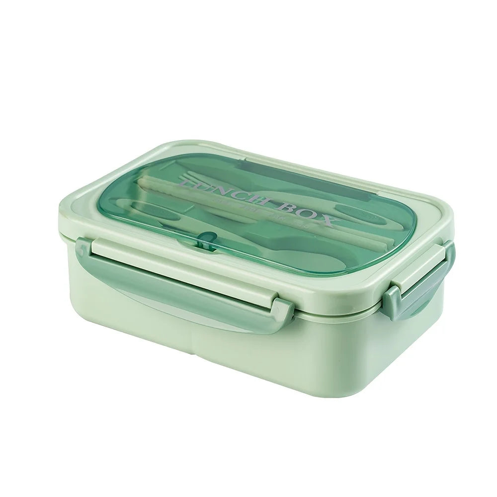 Leak-Proof Square Lunch Box with Utensils – Microwave-Safe Food Container for Office Workers, Students & Kitchen Storage