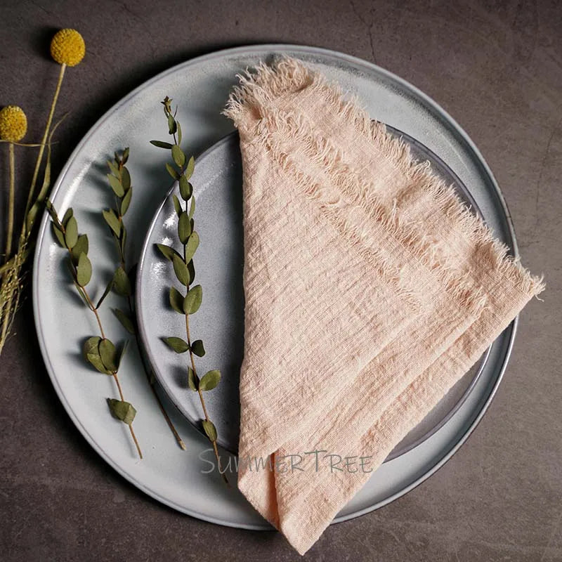Rustic Cotton Gauze Reusable Napkin – Boho Kitchen & Table Decor